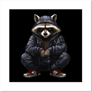 Hardbass Slav Squat Raccoon With Posters and Art